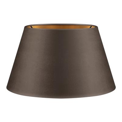 Fluweel - Velvet Lampenkap - Conisch - Grey + goud - Luxe stijl - ø30 x 17 cm - E27 fitting - voor tafellampen - voor woonkamer en eetkamer