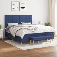 Boxspring met matras stof blauw 180x200 cm - thumbnail