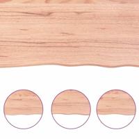 Wastafelblad 100x50x(2-4) cm behandeld massief hout lichtbruin - thumbnail