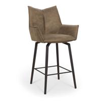 Industriële Barstoel Faya (laag) | Microleder  | Groen - thumbnail