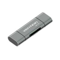 Vention CCHH0 geheugenkaartlezer USB Type-A/USB Type-C/Micro-USB Grijs - thumbnail