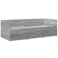 Slaapbank met lades zonder matras 90x200 cm grijs sonoma eiken - thumbnail