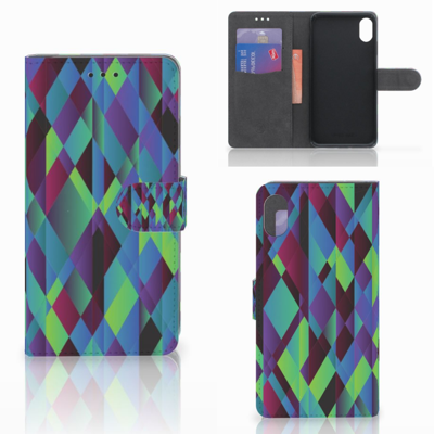 Apple iPhone Xs Max | Book Case | Abstract Green Blue Apple iPhone Xs Max | Book Case | Abstract Green Blue