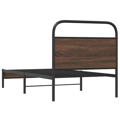 Bedframe zonder matras bewerkt hout bruin eikenkleur 107x203 cm - thumbnail