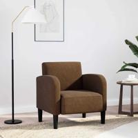 Fauteuil met armleuningen 54 cm kunstleer bruin - thumbnail