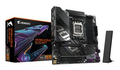 Gigabyte X870M AORUS ELITE WIFI7 Moederbord Socket AMD AM5 Vormfactor Micro-ATX Moederbord chipset AMD® X870 - thumbnail