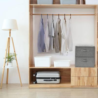 VidaXL Opbergboxen 2 st 43x34x23 cm stof grijs VidaXL Opbergboxen 2 st 43x34x23 cm stof grijs