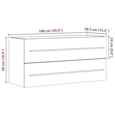 Wastafelkast 100x38,5x48 cm spaanplaat sonoma eikenkleurig Wastafelkast 100x38,5x48 cm spaanplaat sonoma eikenkleurig