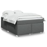 Boxspring met matras stof donkergrijs 140x200 cm - thumbnail