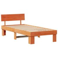 Bedframe met hoofdeinde Wasbruin 75 x 190 cm Massief grenenhout - thumbnail