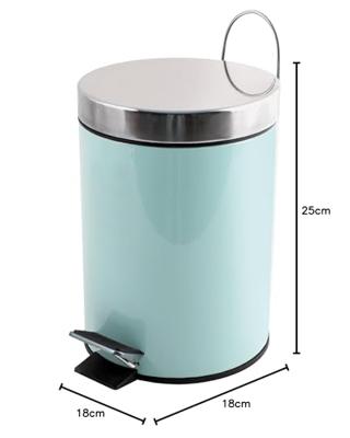 MSV badkamer|toilet pedaalemmer - mintgroen - 3 liter - 17 x 25 cm