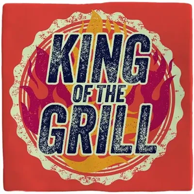 Plenty Gifts tegeltje keramiek king of the grill 10x10cm rood