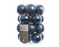 20 Kerstballen glas glans-mat diameter 6cm nacht blauw KSD - Ksd - thumbnail