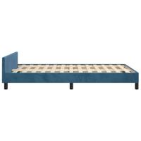 Bedframe met hoofdeinde fluweel donkerblauw 120x200 cm - thumbnail