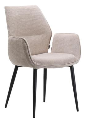 LABEL51 Eetkamerstoel Morris - Naturel - Elite - Black Frame LABEL51 Eetkamerstoel Morris - Naturel - Elite - Black Frame