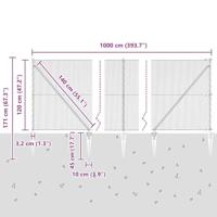 VidaXL Afrasteringspaal grijs 10 x 1,2 m (13 mm gaas) staal en pvc - thumbnail