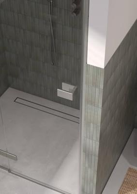 Saqu Parro Douchedeur 120x210 cm Geborsteld Grijs Helder Glas