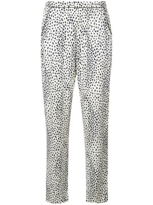 Fleur Du Mal leopard print pyjama bottoms - White