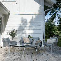 Nohr Loungeset 'Felica' Met bank, 2 loungestoelen en tafel, kleur Grijs - thumbnail