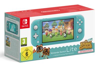 Nintendo Switch Lite Handheld Console Turquoise + Animal Crossing: New Horizons (Download) - thumbnail