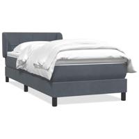 Boxspring met matras fluweel donkergrijs 90x220 cm - thumbnail