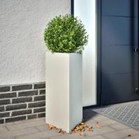 VidaXL Plantenbak driehoek 40x34,5x70 cm staal wit - thumbnail