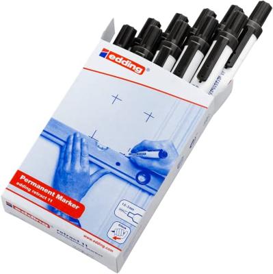 Viltstift edding 11 rond drukknop 1.5-3mm zwart | 10 stuks