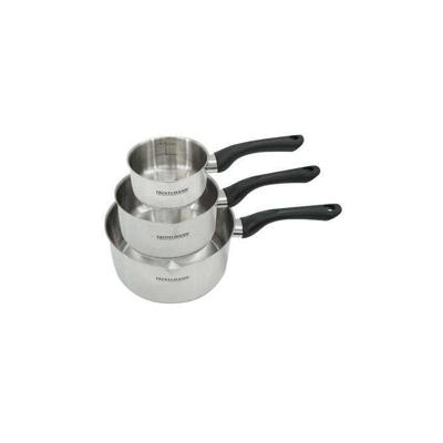 Set van 3 steelpannen van 12, 16 en 20 cm in roestvrij staal, Fackelmann Geneva