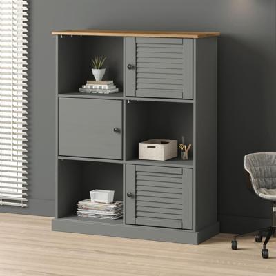 Boekenkast VIGO 90x35x114,5 cm massief grenenhout grijs Boekenkast VIGO 90x35x114,5 cm massief grenenhout grijs