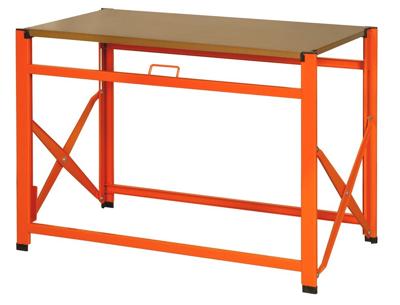 Bahco Draagbare werkbank | metaal met werkblad van MDF | oranje | 1200 mm x 510 mm x 840 mm - 1495FWB120TD
