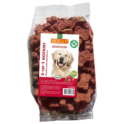 Bf Petfood Biofood 3 in 1 hondenkoekjes met cranberry