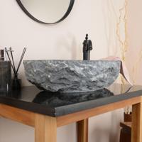 Novioproducts Natuurstenen waskom rond 35x15 cm - thumbnail