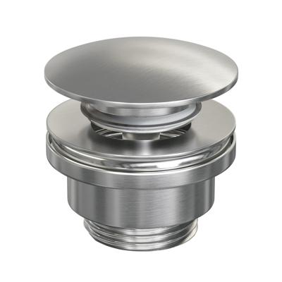 Klikwaste Brauer Afvoerplug Messing Binnenwerk 5/4 Geborsteld Nikkel Brauer