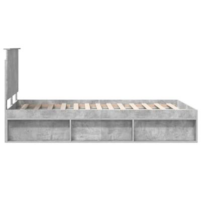 Bedframe met hoofdeinde Beton 120 x 200 cm Massief grenenhout