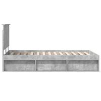 Bedframe met hoofdeinde Beton 120 x 200 cm Massief grenenhout - thumbnail