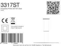 Steinhauer RVS hanglampProfilo in hoogte verstelbaar - 3317ST - thumbnail