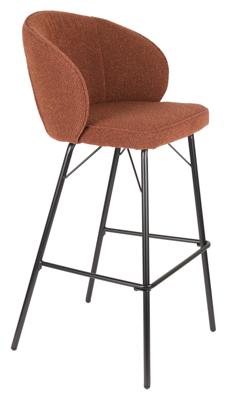 ZILT Barkruk 'Lysandra' Bouclé, kleur Terra (zithoogte 75cm)