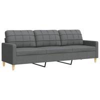 2-delige Loungeset met sierkussens stof donkergrijs - thumbnail