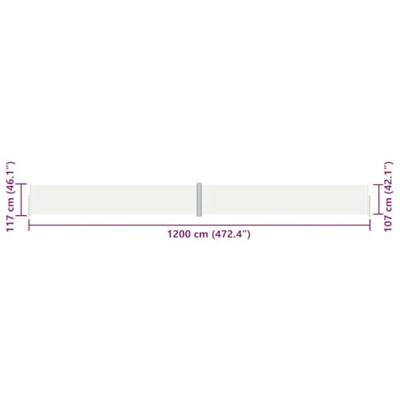 VidaXL Windscherm uittrekbaar 117x1200 cm crèmekleurig
