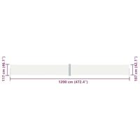 VidaXL Windscherm uittrekbaar 117x1200 cm crèmekleurig - thumbnail