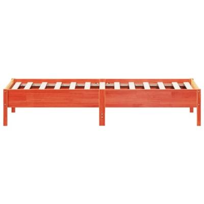 Bedframe zonder matras massief grenenhout wasbruin 75x190 cm