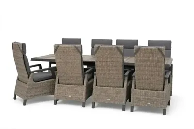 Trestino diningset vesoul barree (8 zitplaatsen antraciet