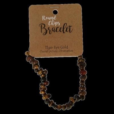 Steengoed Splitkralen armband tijgeroog op kaart 1 Stuks