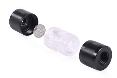 Alphacool eiszapfen acryl/acetal inline filter g1/4 inner thread (zwart/transparant)