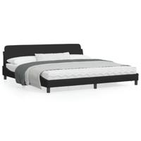 Bedframe "Dover" stof zwart 200x200 cm - thumbnail