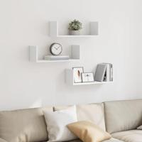 Wandschappen 3 st 58x18x18 cm bewerkt hout wit - thumbnail