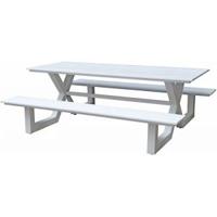 Picknicktafel Family aluminium wit - thumbnail