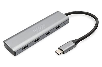 Digitus DA-70246 USB 3.1 Gen 1-hub 4 poorten Met aluminium behuizing Donkergrijs