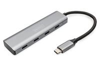 Digitus DA-70246 USB 3.1 Gen 1-hub 4 poorten Met aluminium behuizing Donkergrijs - thumbnail