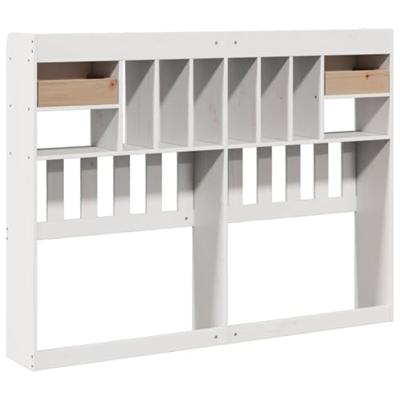 Hoofdbord met opbergruimte 150 cm massief grenenhout wit